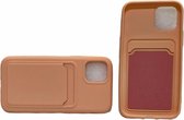 Apple iPhone 12 Mini Roze Goud Luxe Back Cover portemonnee Pasjeshouder TPU hoesje
