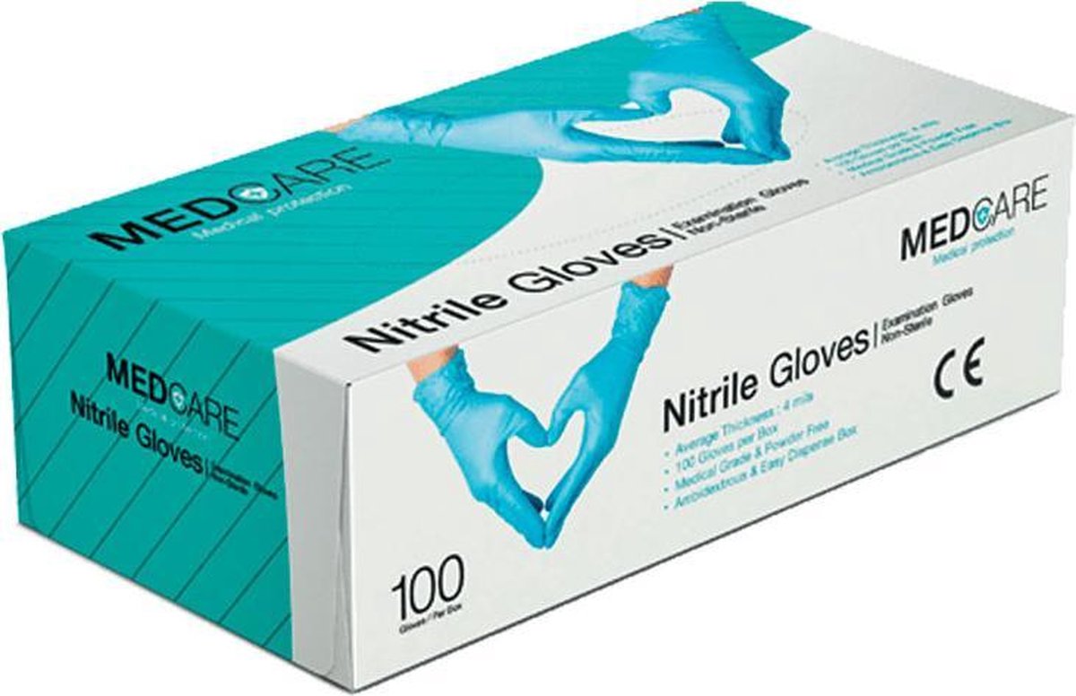 Goedkoopste Handschoen nitril Medium poedervrij 100 stuks