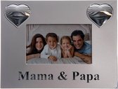 Fotolijst frame kader (25x20)cm | babyshower | harten | Mama & papa | Aluminium | zilverkleur | bedankje | decoratie