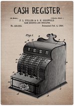 Wandbord: Patent Kassasysteem uit 1890 - 30 x 42 cm