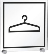 Plexiglas garderobe bord, 150 x 150 mm, incl. bevestiging