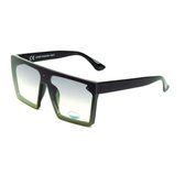 Visionmania Zonnebrillen Heren Rechthoekig - UV 400 - Groene lenzen - Zwart frame