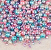 250 stuks parel kralen mix blauw - roze 4-6-8-10mm