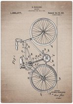 Wandbord: Patent Fiets uit 1918! - 30 x 42 cm