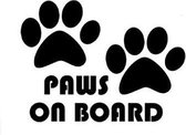 GoedeDoelen.Shop | Auto sticker Paws on Board | Sticker voor Auto, Laptop , Muur, Koelkast | Hond | Paws  | Adopt Don't Shop | Weerbestendig