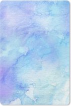 Muismat Waterverf Abstract - Abstract werk gemaakt van waterverf met lichtblauwe en lichtpaarse vlekken muismat rubber - 18x27 cm - Muismat met foto