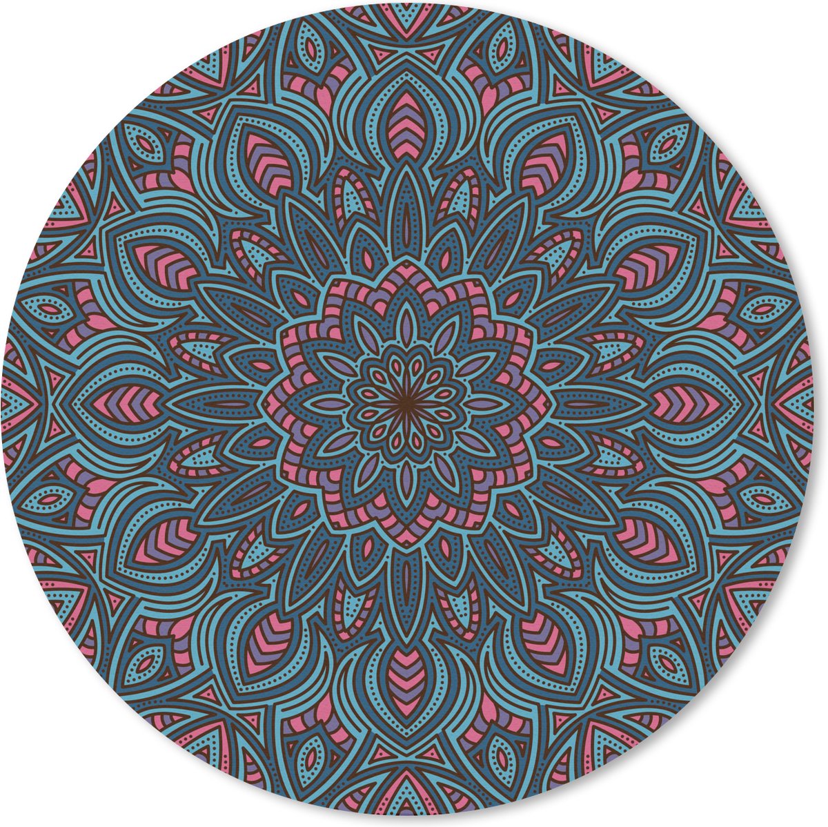 Muismat Mandala's - Mandala met natuurvormen Muismat rond - 20x20 cm - Muismat met foto