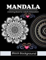 Mandala coloring book for adults relaxation Black background