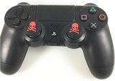 Siliconen Joystick Caps - Duimgrepen - Extra Grip - Doodshoofd Rood - Doodskop - Skull - Key Bescherming - Thumb Sticks - 2 Stuks - Sony PS4 - Xbox