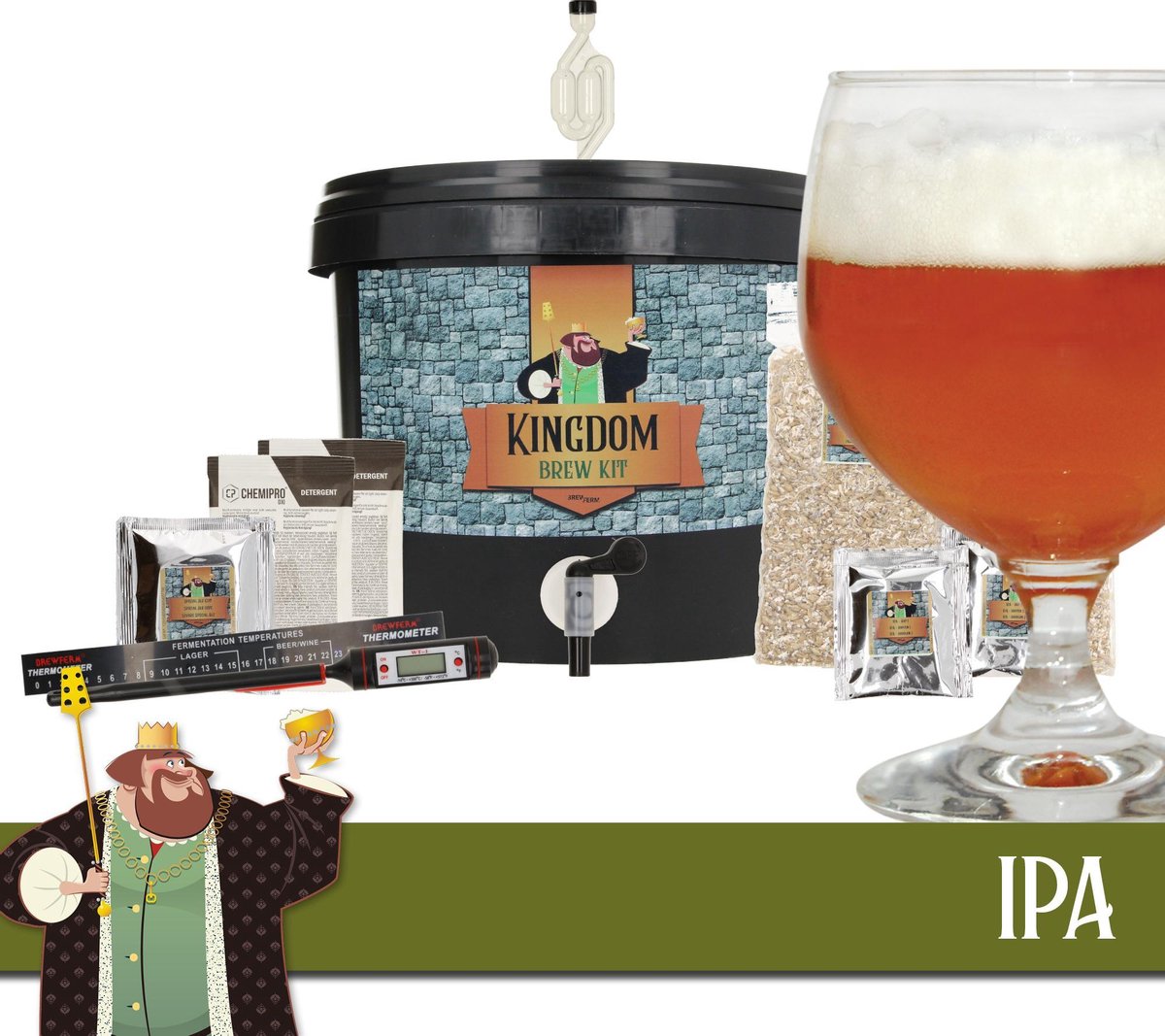 KINGDOM Bierbrouwpakket - startpakket - IPA - zelf bier brouwen - starterspakket bier brouwen - bier