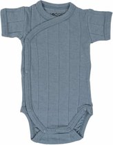 Lodger Overslagshirt Baby maat 68 - Topper - 100% Katoen - Hydrofiel - Perfecte Pasvorm - Elastisch - Overslag - Oeko-Tex - 2-4M - Blauw