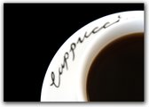 Dibond - Keuken - Koffie in zwart / wit - 50 x 75 cm.