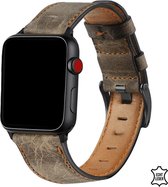 Q-DESYN® Apple Watch bandje 38 mm - 40 mm - 41 mm - Leer - Koffie/Bruin