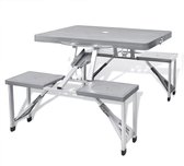 Campingtafel set  - Aluminium grijs - inklapbaar - Buiten - Camping - industrieel - Nieuwste Collectie