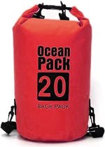 Waterdichte Tas - Dry bag - 20L - Rood - Ocean Pack - Dry Sack - Survival Outdoor Rugzak - Drybags - Boottas - Zeiltas