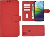 Hoesje Motorola Moto G9 Power - Bookcase - Pu Leder Wallet Book Case Rood Cover