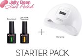 Jelly Bean Nail Polish Starterpack 80W - Proffesionele UV nagellamp voor gel nagellak - Base Coat - Top Coat