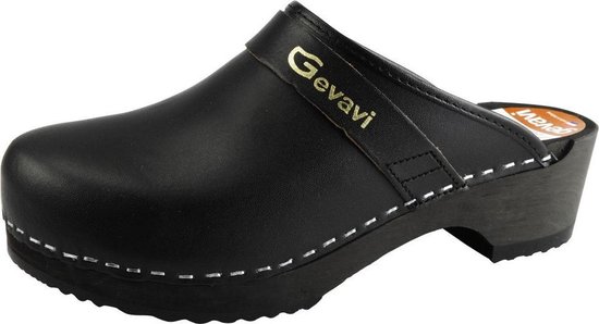 Gevavi - 9200 open schoenklomp hout - Zwart - Maat 45