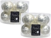 20x stuks kerstballen wit ijslak van glas 6 cm - mat/glans - Kerstboomversiering