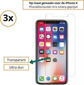 3x iPhone X Screenprotector | Premium Kwaliteit | Tempered Glass | Protective Glass | Gehard Glas | Bescherm Glas