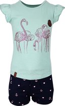 Babes & Binkies Setje Flamingos turquoise Kids Blauw, Groen - Maat 122/128