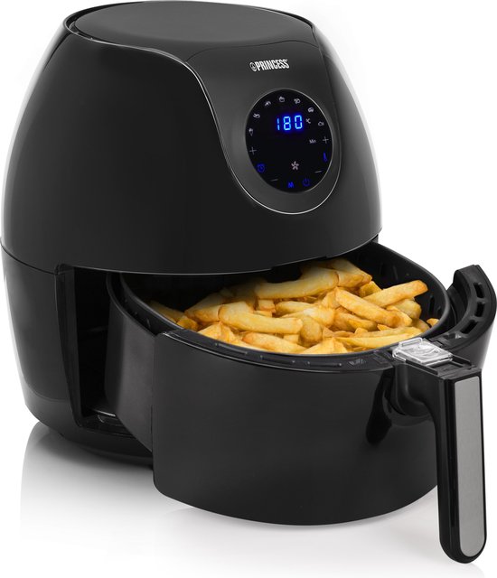 Princess Digitale Family Airfryer XXL 182051 - Heteluchtfriteuse - Groot 5,2 liter - Inclusief grillrooster & bakvorm - 7 voorgeprogrammeerde programma's - Zwart