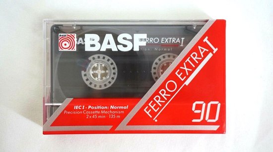 Audio Cassette Tape BASF 90 Ferrro Extra I  / Uiterst geschikt voor alle opnamedoeleinden / Sealed Blanco Cassettebandje / Cassettedeck / Walkman.