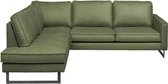 Canapé d'angle / Canapé lounge Stuart | Gauche | Aspect cuir vert Missouri 10 | 1,97 x 2,48 m