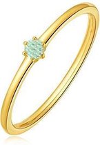Petit Comité Vintage Hammered Gouden Ring Aquamarijn (54 mm) | cadeau dames