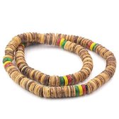 Kralenketting heren rasta licht bruin kokoskralen 48cm