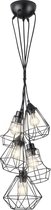 LED Hanglamp - Hangverlichting - Nitron Meke - E27 Fitting - Rond - Mat Zwart - Aluminium