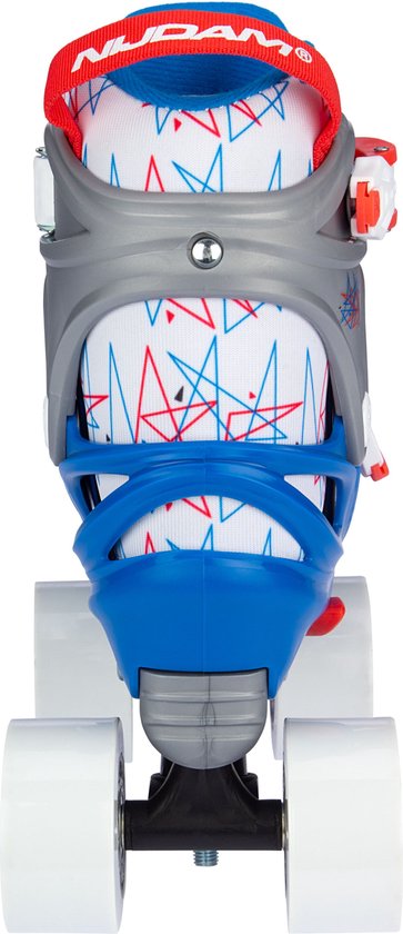 Nijdam Rolschaatsen Verstelbaar - Geo Metricker - Blauw/Rood/Wit/Zilvergrijs - 33-36