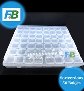 F4B Diamond Painting 56 bakjes Opbergdoos | Sorteerdoos | Diamond Painting Accesoires | Opbergbox | Incl. Stickervel