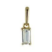 Silventi 9NBSAM-G200548 Gouden hangertje - Dames - Rechthoek - Baguette - Swarovski Kristal - 5 x 2 mm - 14 Karaat - Bedel - Goud