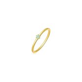 Petit Comité Vintage Hammered Gouden Ring Aquamarijn (52 mm) | cadeau dames