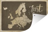 Décoration de jardin Carte - Europe - Citation - 60x40 cm - Affiche de jardin - Toile de jardin - Affiche extérieure