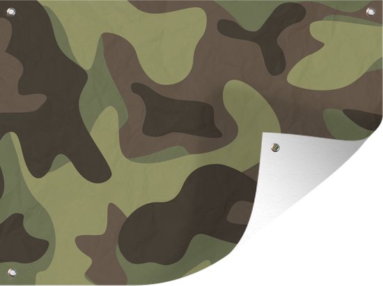 Tableau de jardin Illustration d'un motif camouflage - 80x60 cm - Affiche de jardin - Toile de jardin - Affiche d'extérieur
