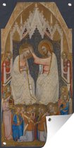 Tuinposter The coronation of the Virgin - Schilderij van Jacopo di cione - 30x60 cm - Tuindoek - Buitenposter