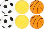 Get & Go Tafeltennisballen met Print in Koker - 6 Stuks - Wit/Oranje/Geel