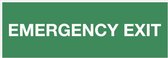 Emergency exit sticker met tekst 280 x 105 mm