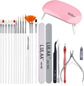 Nageldroger lamp Complete nagel verzorging set manicure met Nagels Gel Leveranciers Nail Art Gereedschap Sets Polijsten Strip Nagelvijl Rvs Dode Huid Schaar Manicure