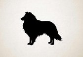 Silhouette hond - Shetland Sheepdog - Shetland-herdershond - S - 45x56cm - Zwart - wanddecoratie