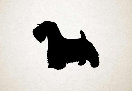 Silhouette hond - Sealyham Terrier - L - 75x103cm - Zwart - wanddecoratie