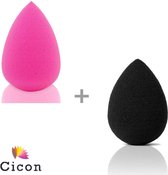 Duopack - Beauty blenders - Beauty spons - Make Up spons - Make Up blenders - Roze en zwart