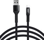 UNIQ Accessory Lightning USB Kabel 100cm snellader dataoverdracht Nylon - Zwart