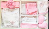 6-delige Cadeauset Prinsesje voor pasgeboren baby tot 4 maanden meisje in roze merk PetitVillain