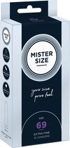 Mister Size - MISTER.SIZE 69 mm Condooms 10 stuks - Glijmiddel - Condooms - Vibrator - Penis - Buttplug - Sexy - Tril ei - Erotische - Man - Vrouw - Heren - Dames