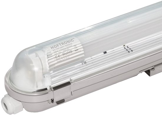 HOFTRONIC - LED TL armatuur met lamp - 120cm - 18 Watt 1960 Lumen (110lm/W) - 6000K IP65 Waterdicht voor binnen en buiten - T8 G13 fitting - Flikkervrij - Koppelbaar