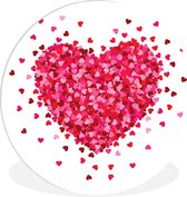 Une illustration d'un coeur entouré de coeurs Assiette en plastique cercle mural ⌀ 30 cm - impression photo sur cercle mural / cercle vivant (décoration murale)
