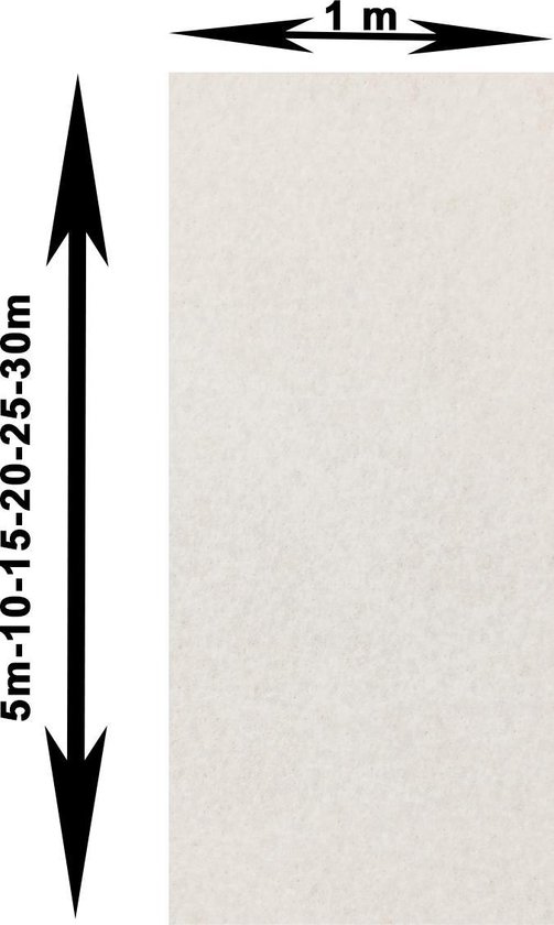 JYG Witte Runner avec film protecteur 100x3000cm (1x30m)